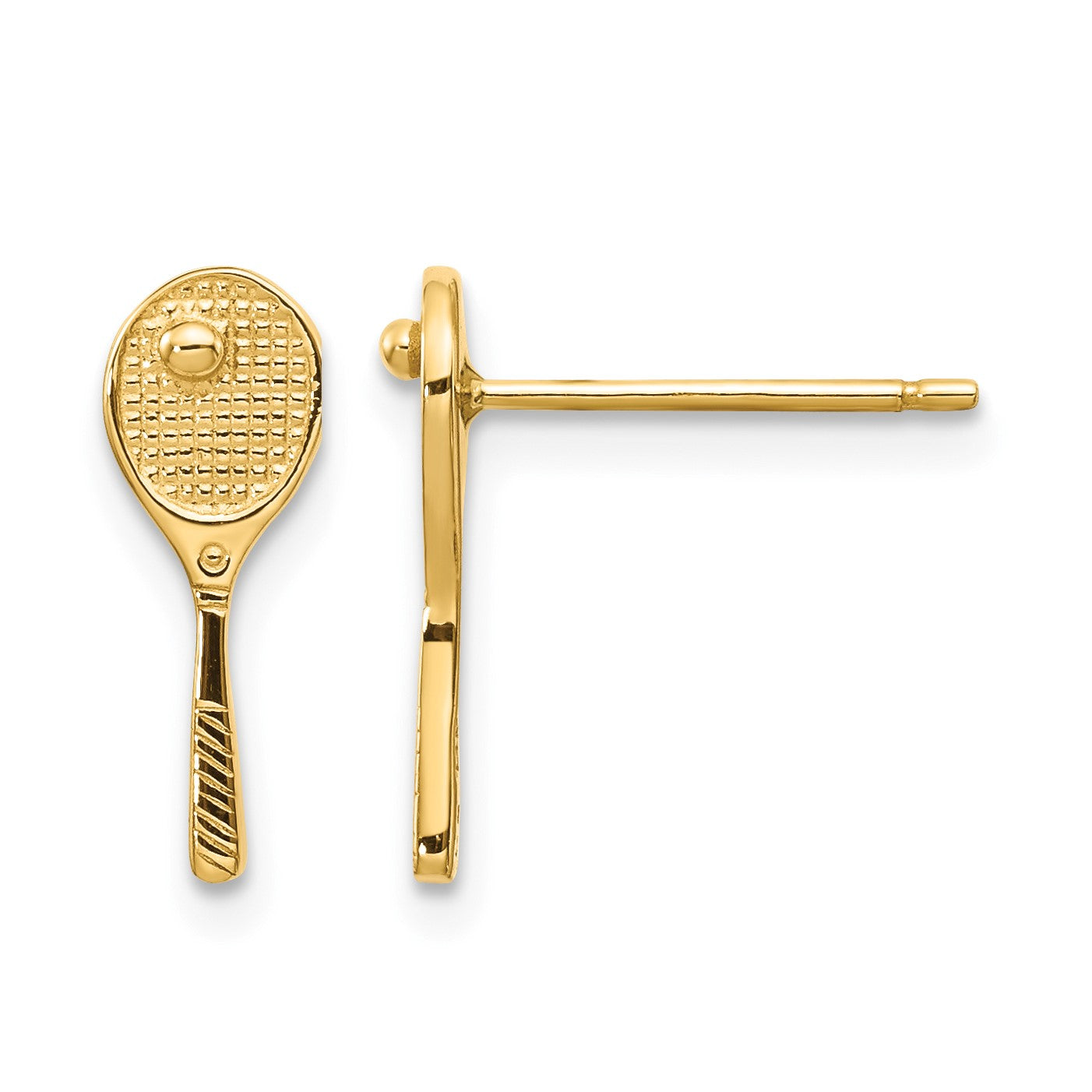 14k Mini Tennis Racquet with Ball Post Earrings