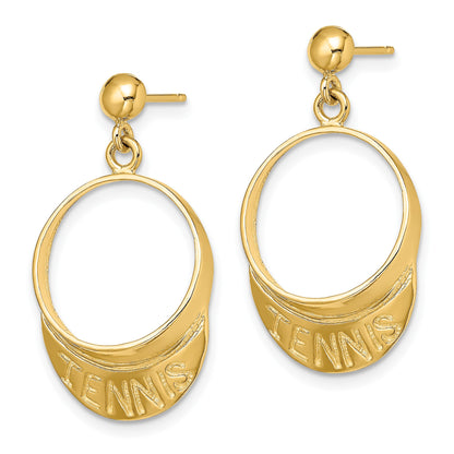14k 3-D Tennis Visor Dangle Post Earrings