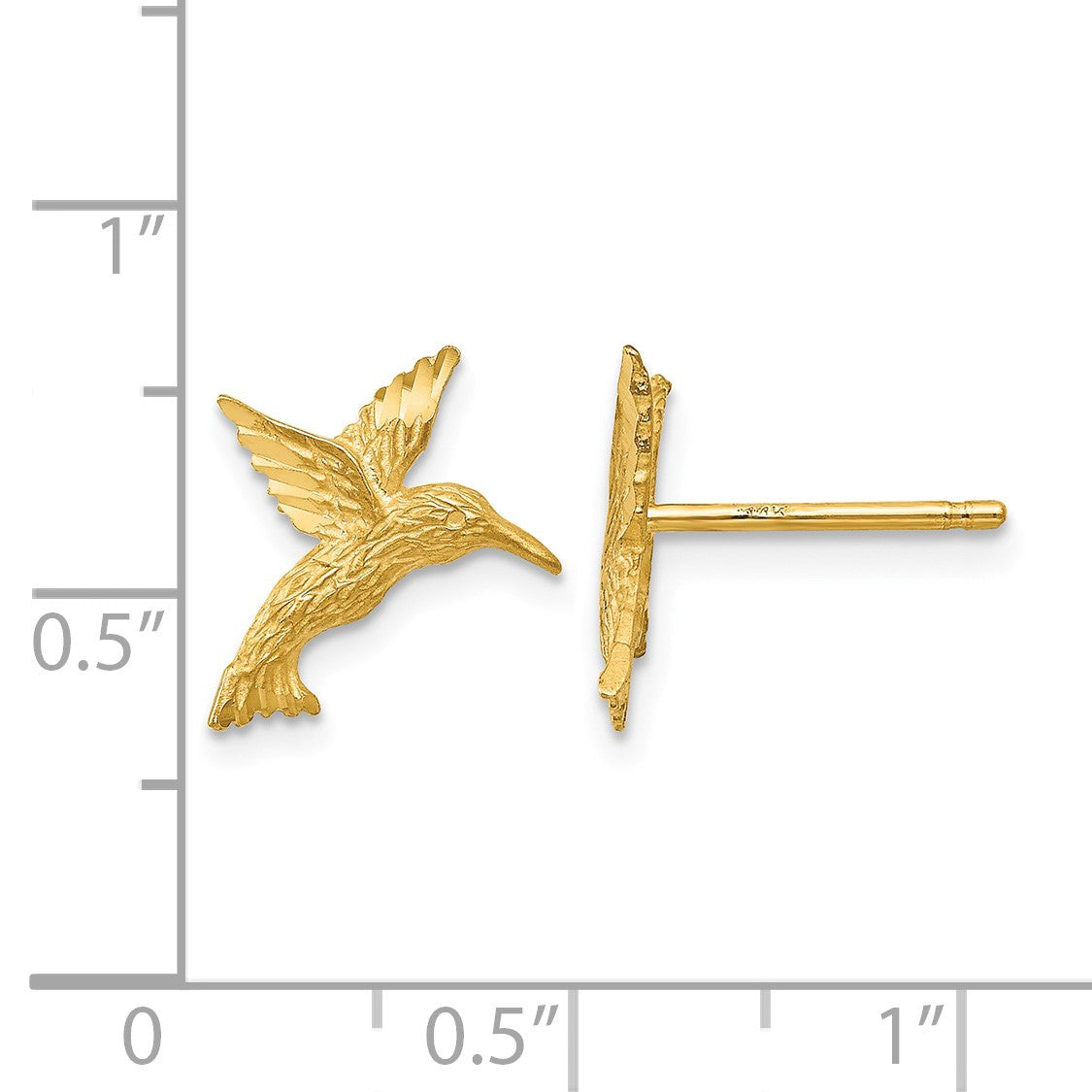 14K Hummingbird Earrings