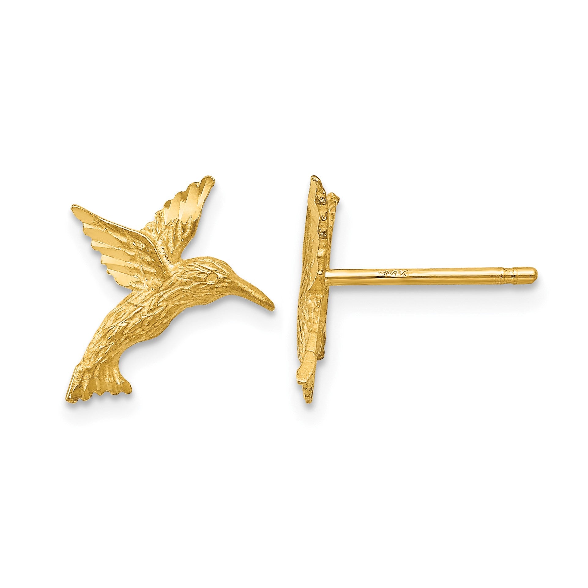 14K Hummingbird Earrings