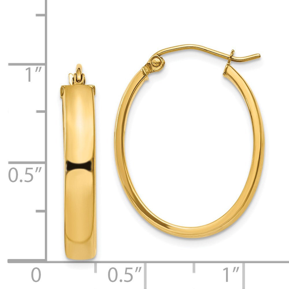 14k Lightweight Oval Hoop Earrings