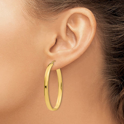 14k Lightweight Oval Hoop Earrings