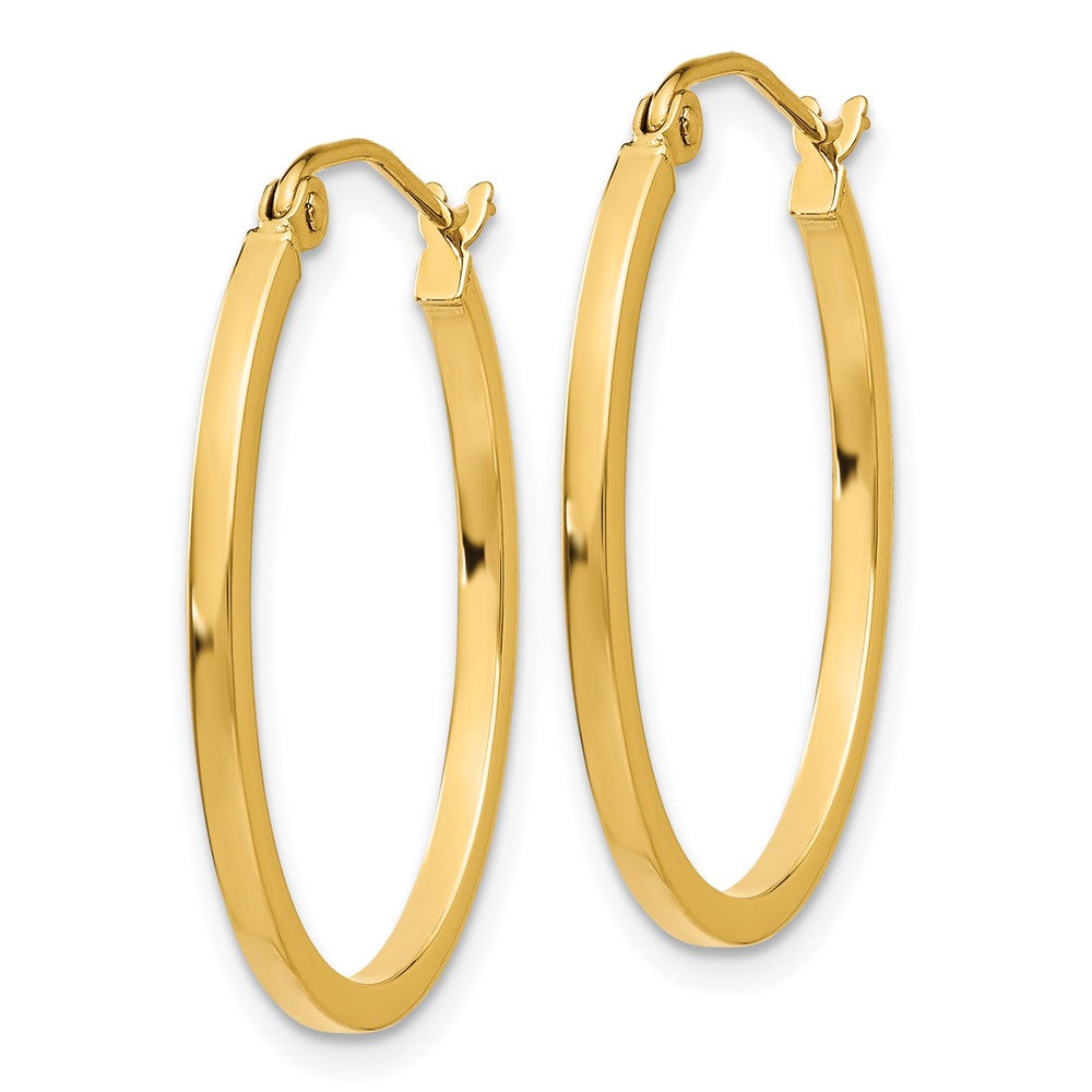 14k Lightweight Fancy Oval Hoop Earrings