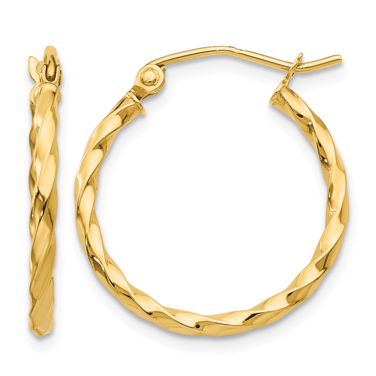 14k Twist Polished Hoop Earring