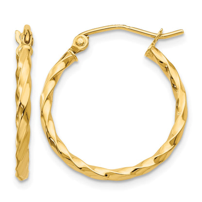 14k Twist Polished Hoop Earring