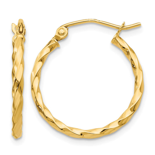 14k Twist Polished Hoop Earring
