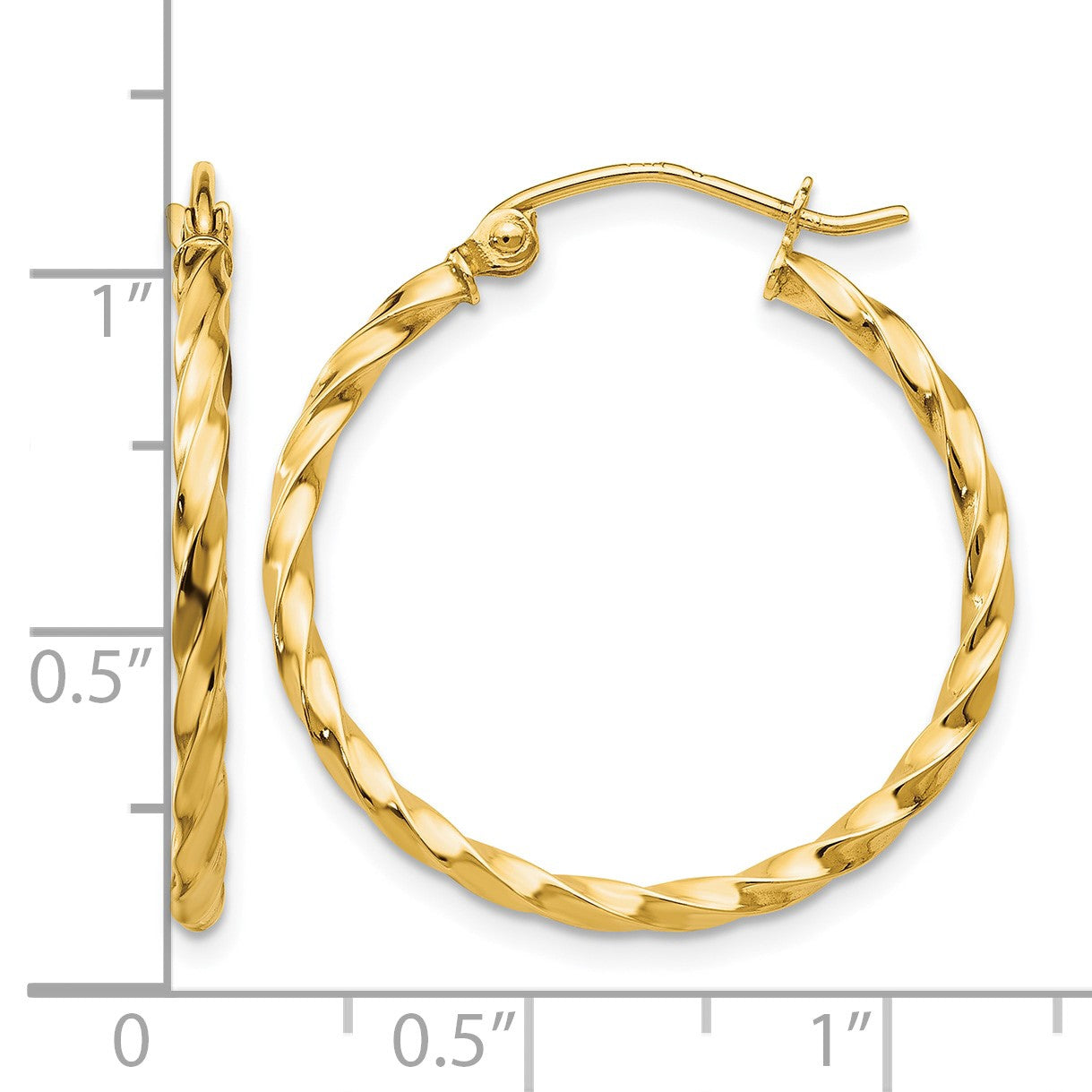 14k Twist Polished Hoop Earring