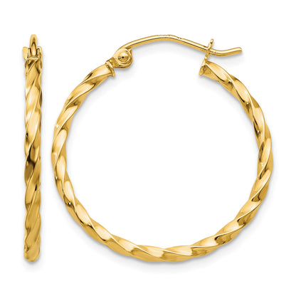 14k Twist Polished Hoop Earring