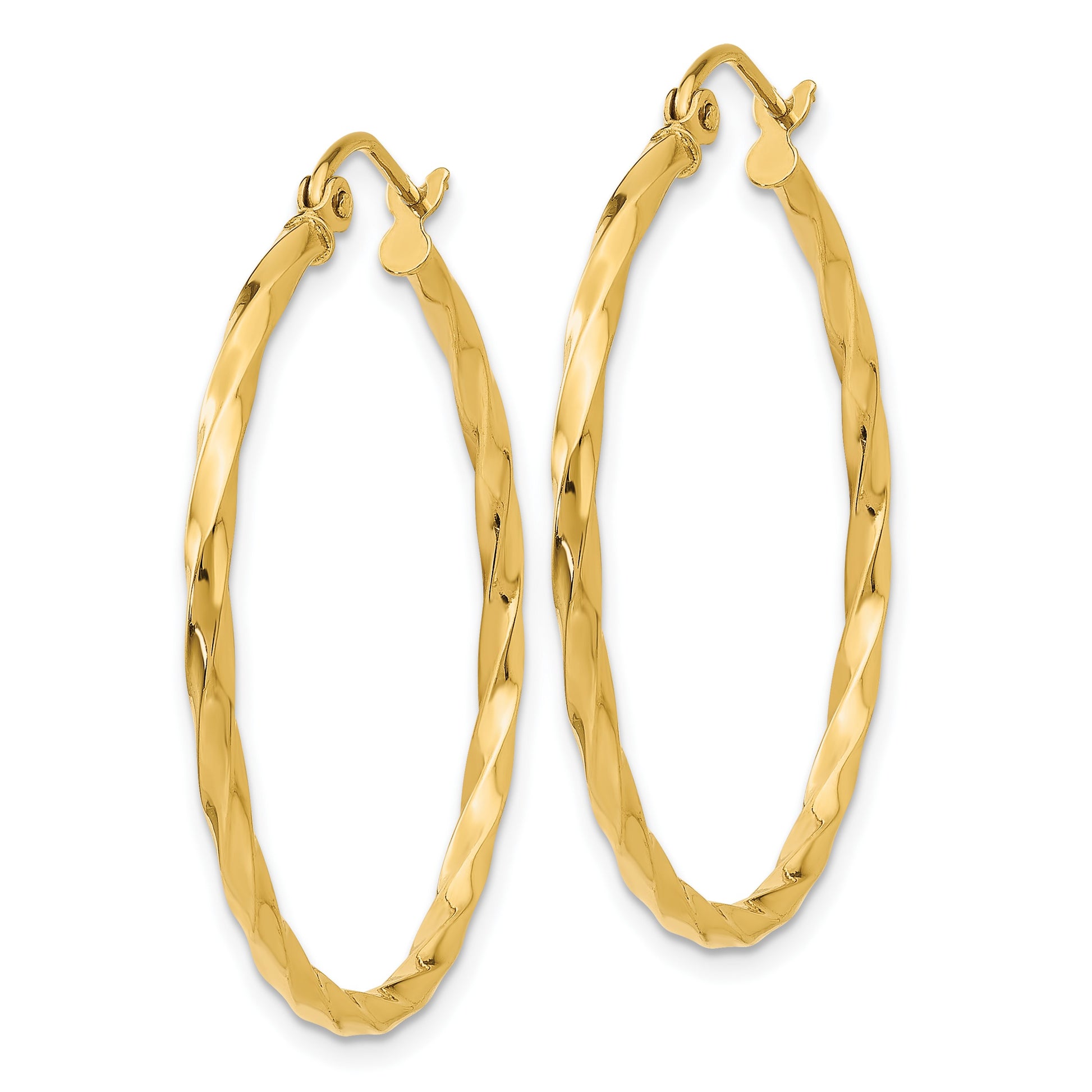 14k Twist Polished Hoop Earring