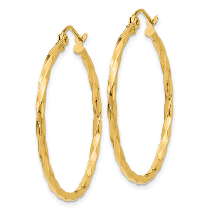 14k Twist Polished Hoop Earring