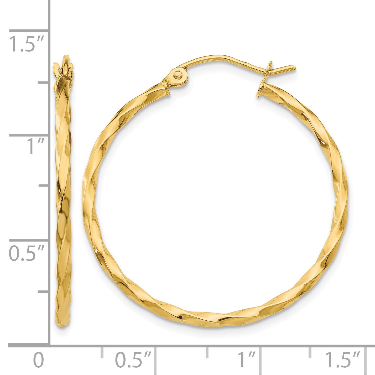 14k Twist Polished Hoop Earring