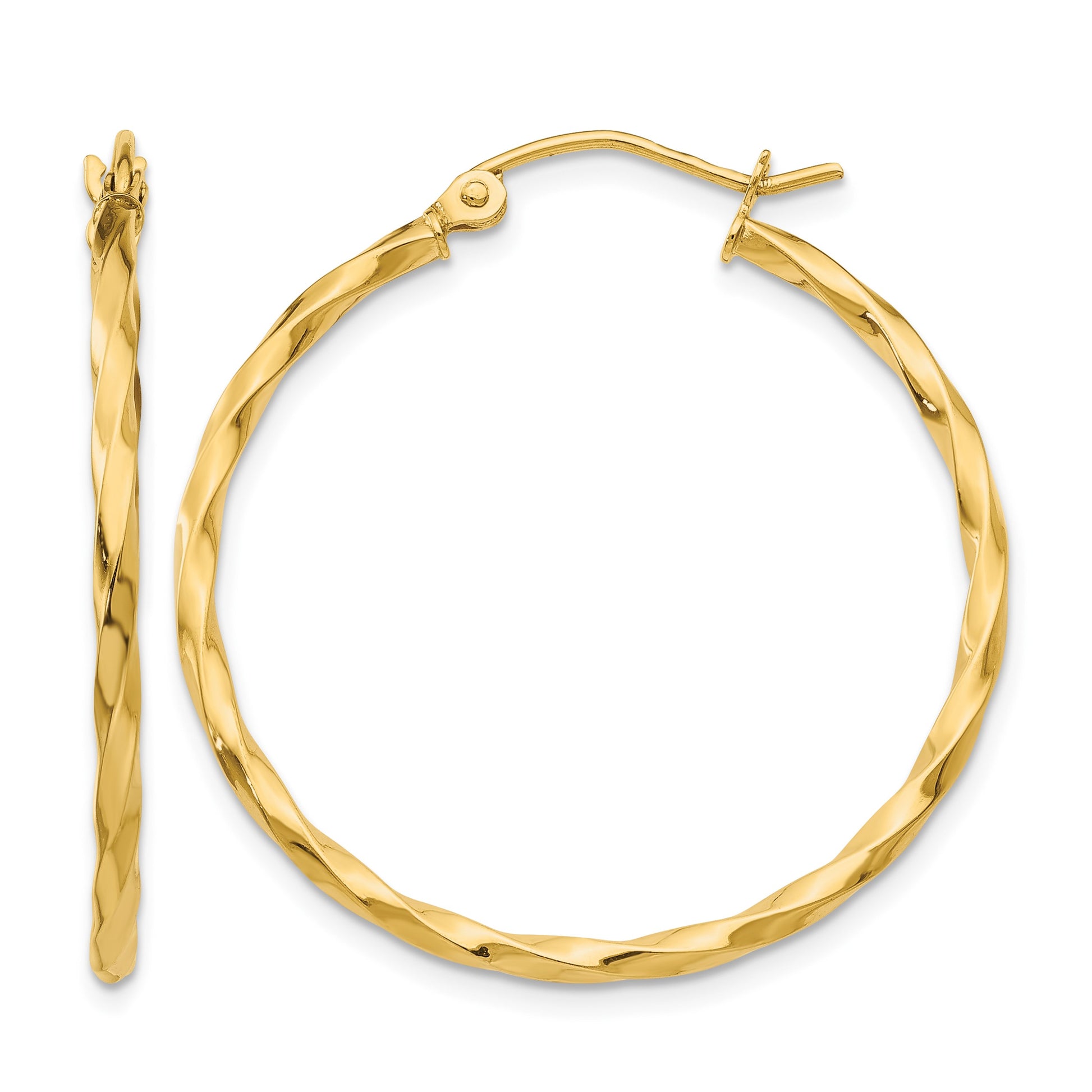 14k Twist Polished Hoop Earring