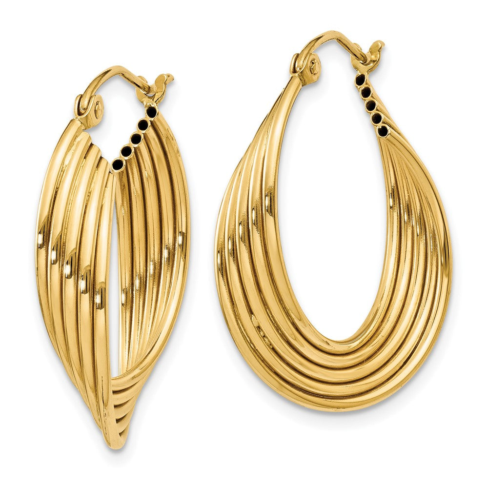 14k Lightweight Fancy Hoop Earrings