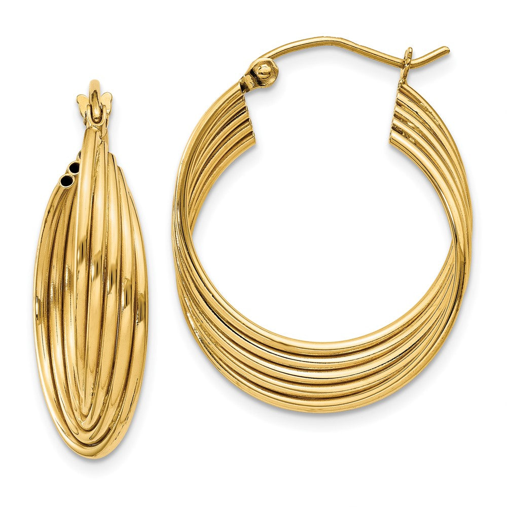 14k Lightweight Fancy Hoop Earrings