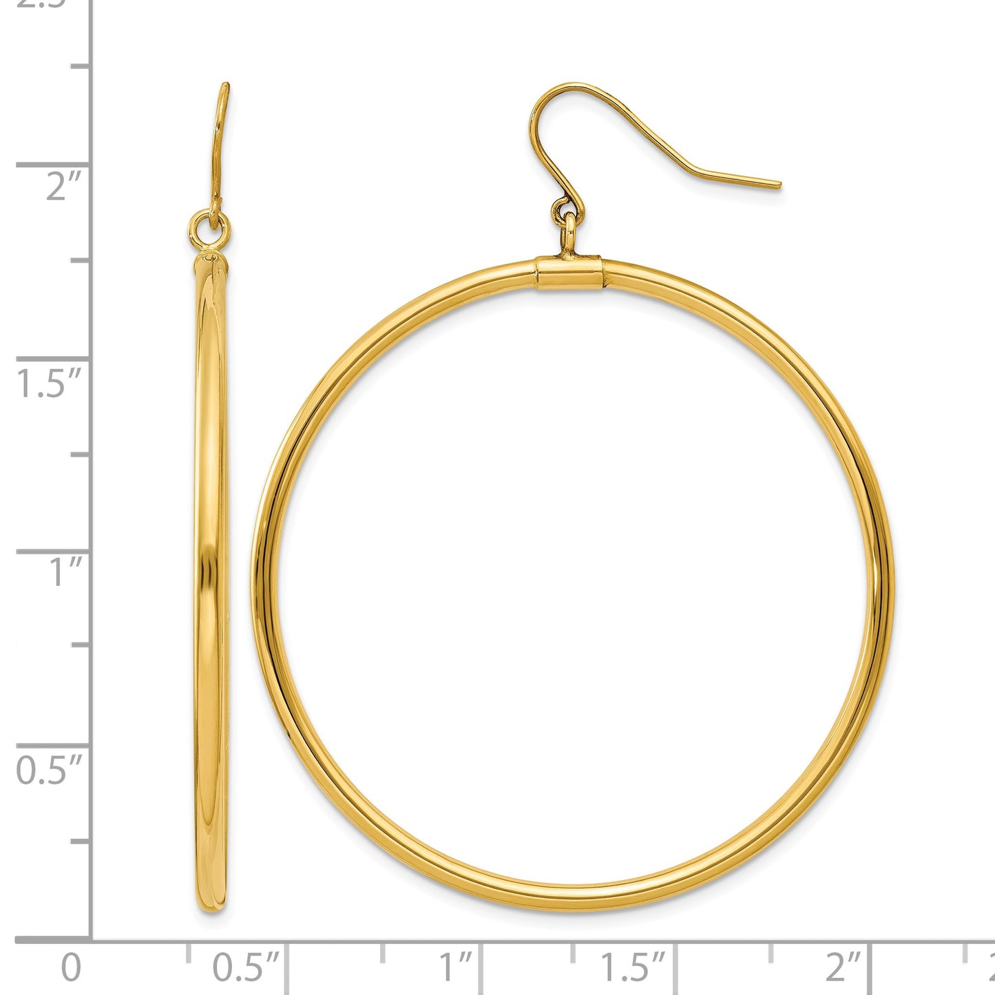 14k Tube Hoop Dangle Earrings