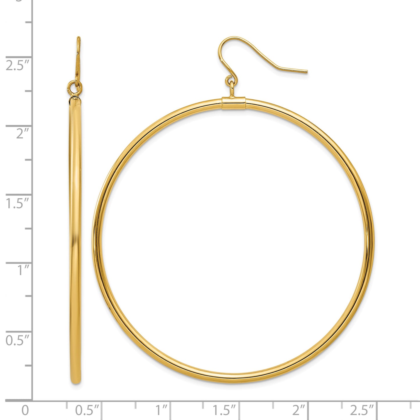 14k Tube Hoop Dangle Earrings