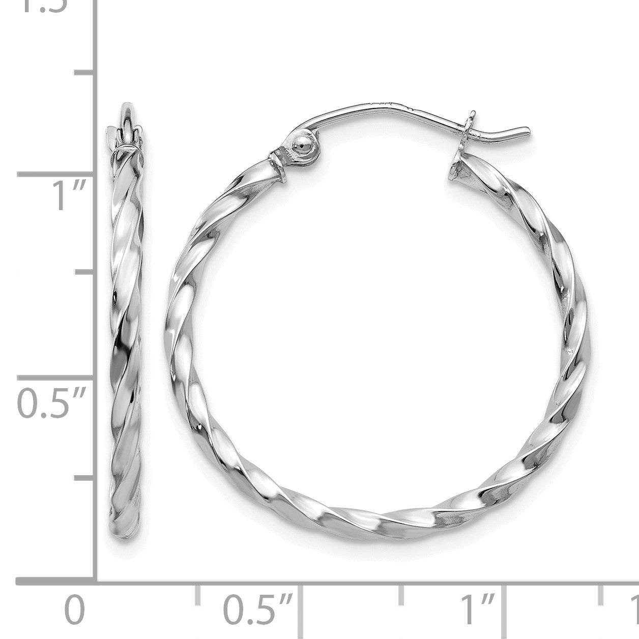 14k WG Twist Polished Hoop Earring