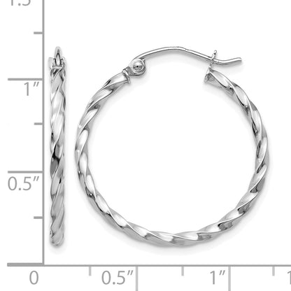 14k WG Twist Polished Hoop Earring