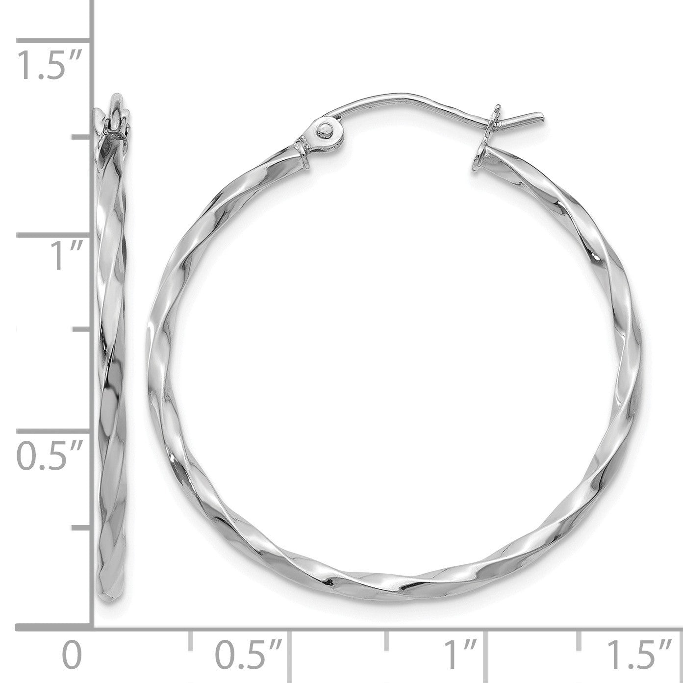 14k WG Twist Polished Hoop Earring