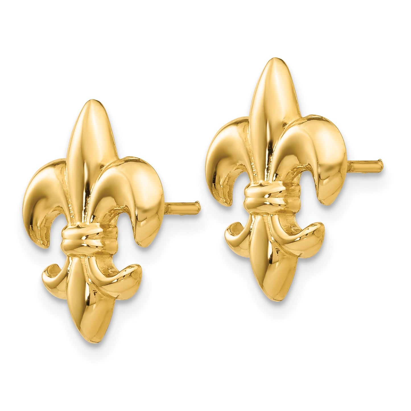 14k Polished Fleur-De-Lis Post Earrings