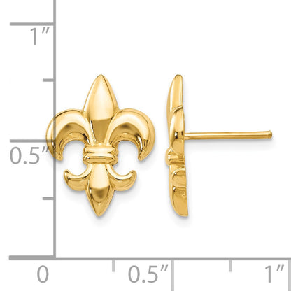 14k Polished Fleur-De-Lis Post Earrings