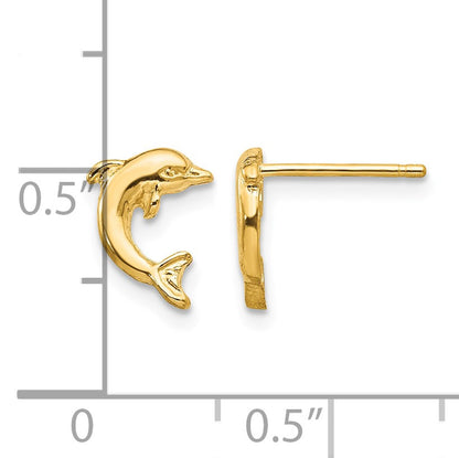 14k Mini Jumping Dolphin Post Earrings
