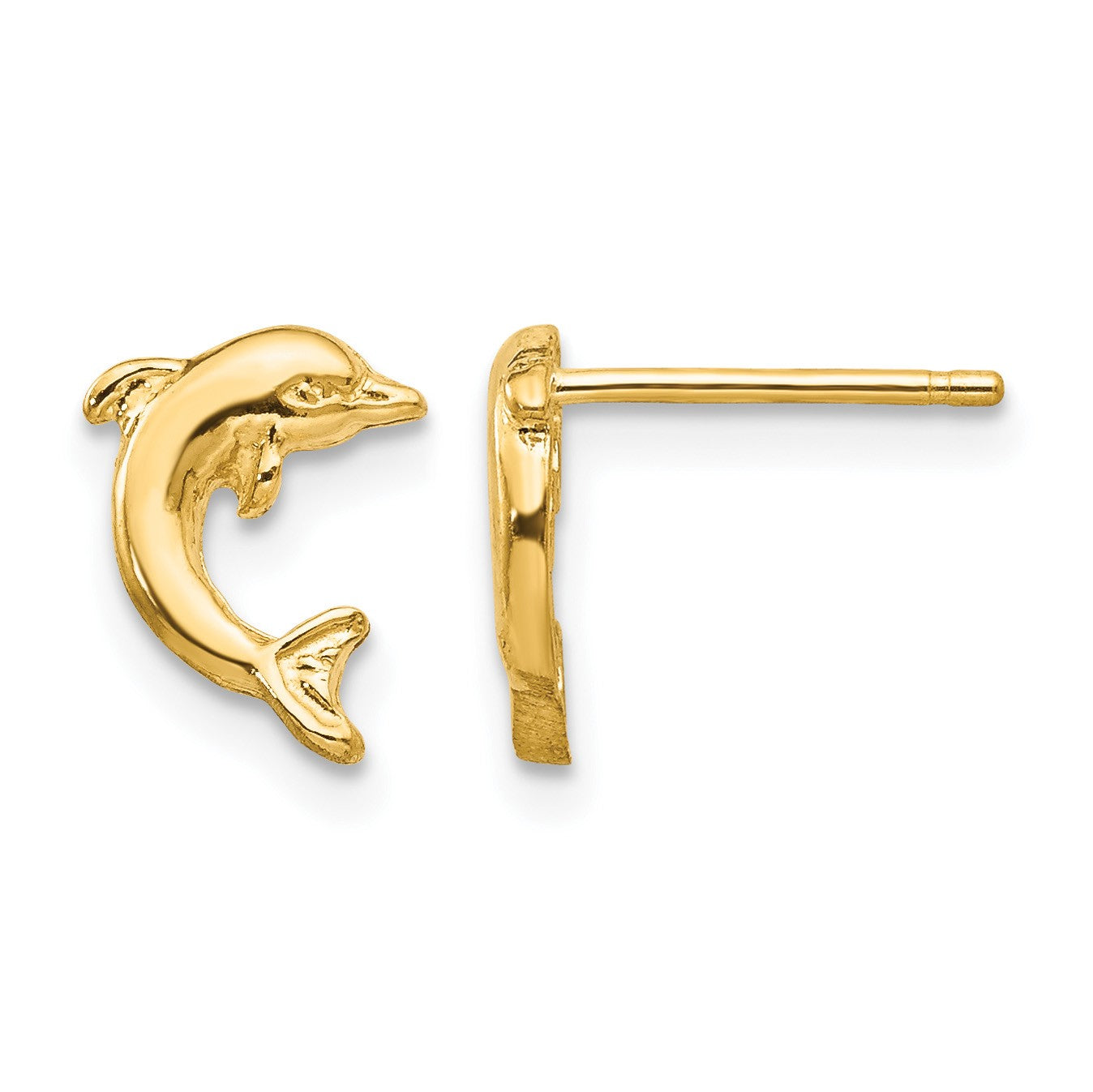 14k Mini Jumping Dolphin Post Earrings