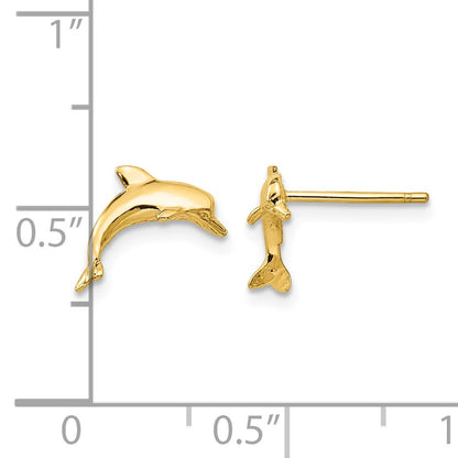14k Dolphin Post Earrings