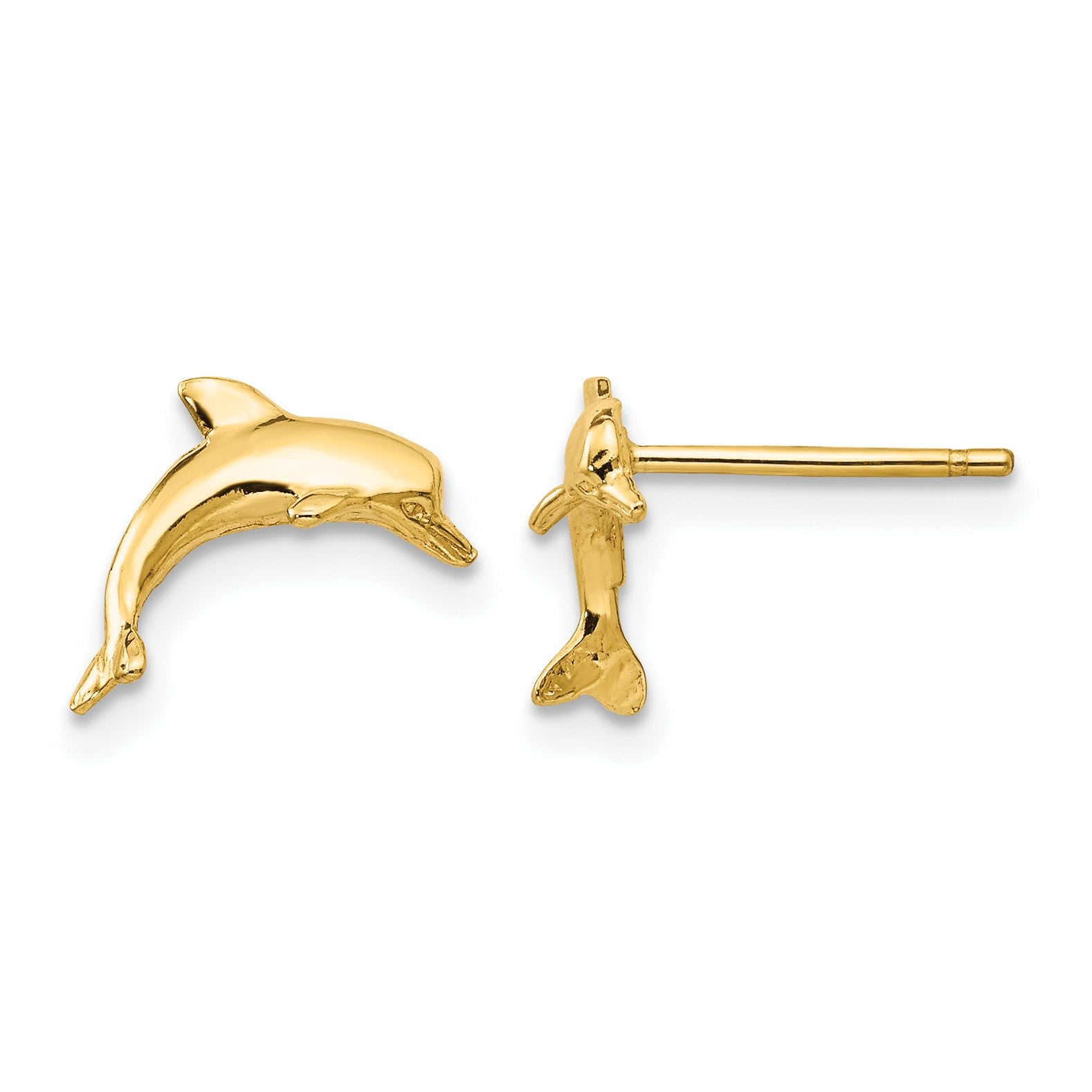 14k Dolphin Post Earrings