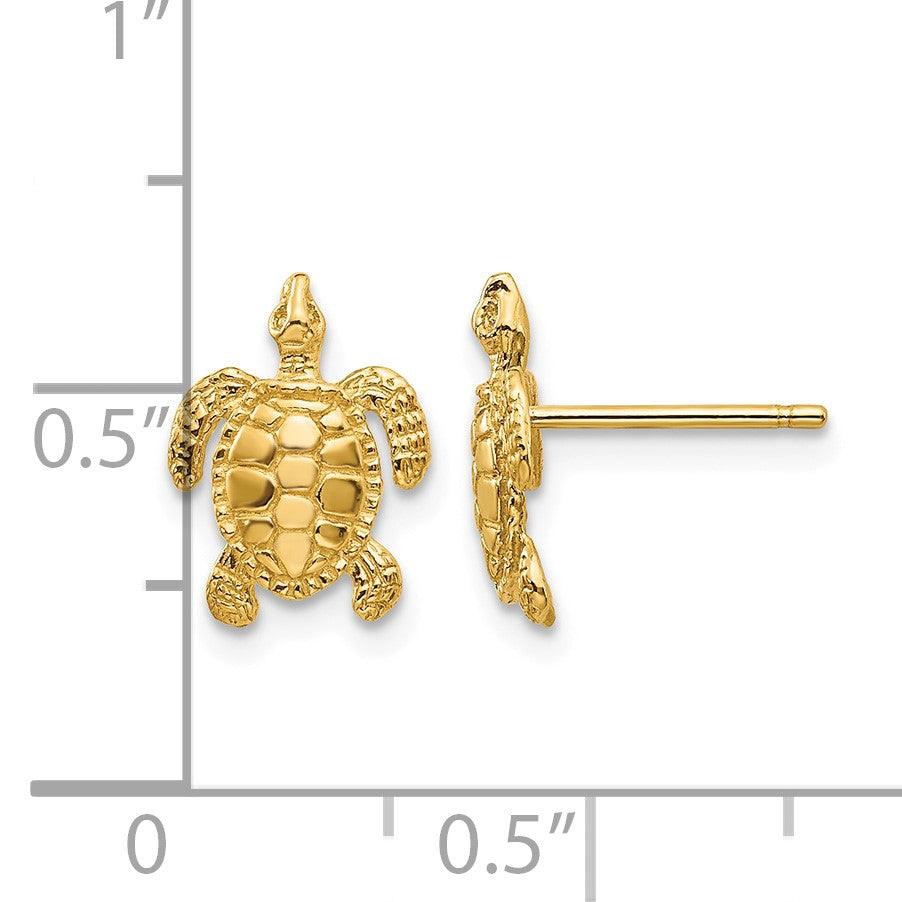 14k Sea Turtle Post Earrings
