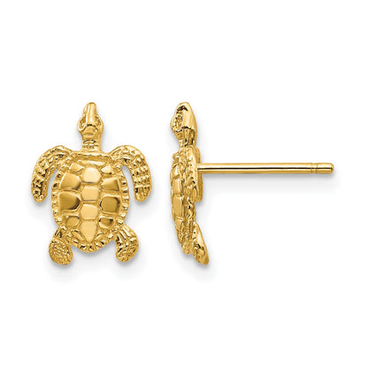 14k Sea Turtle Post Earrings