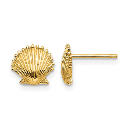 14k Scallop Shell Post Earrings