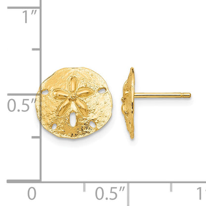 14k Sand Dollar Post Earrings