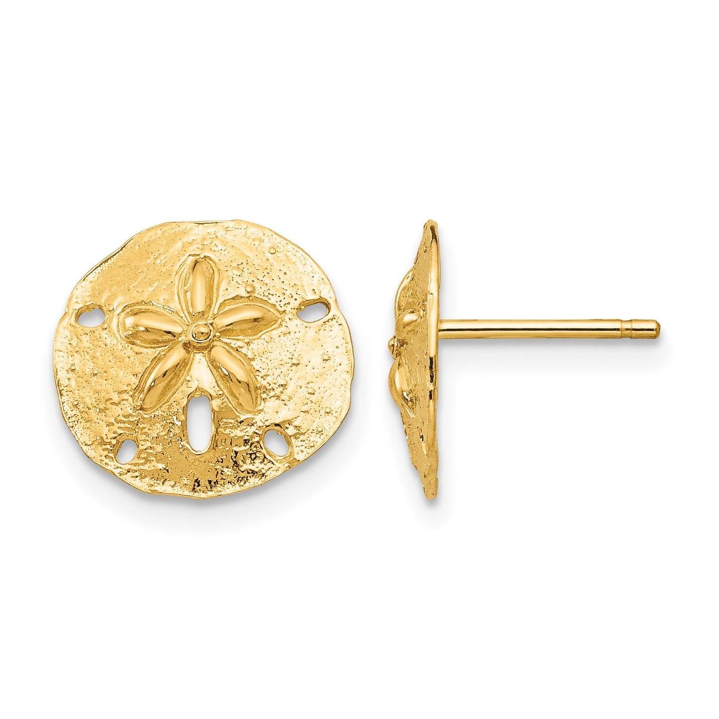 14k Sand Dollar Post Earrings