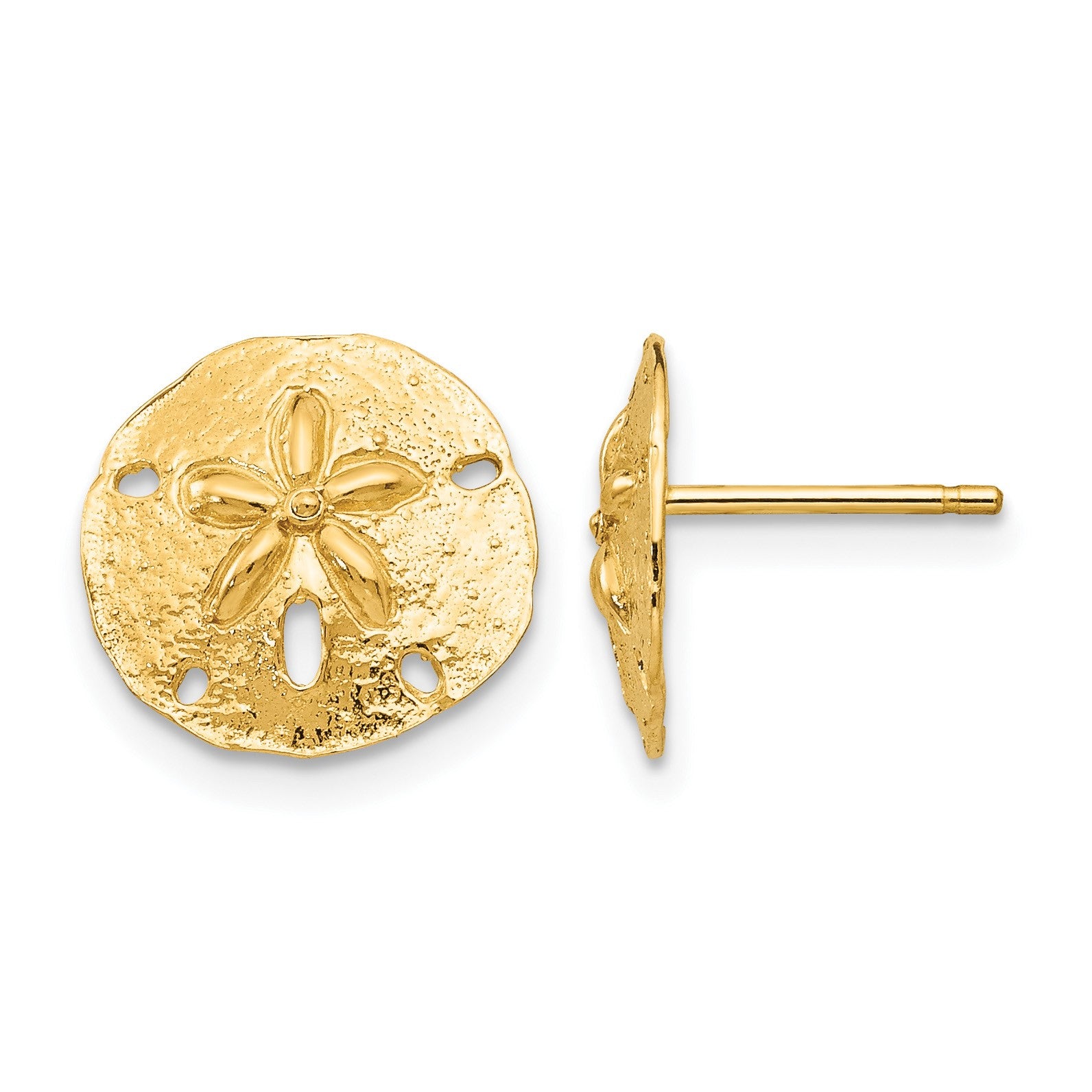 14k Sand Dollar Post Earrings
