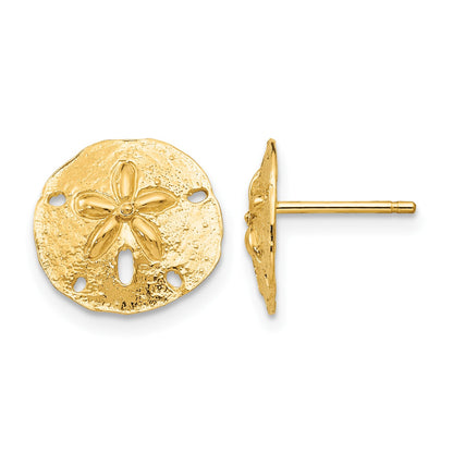 14k Sand Dollar Post Earrings