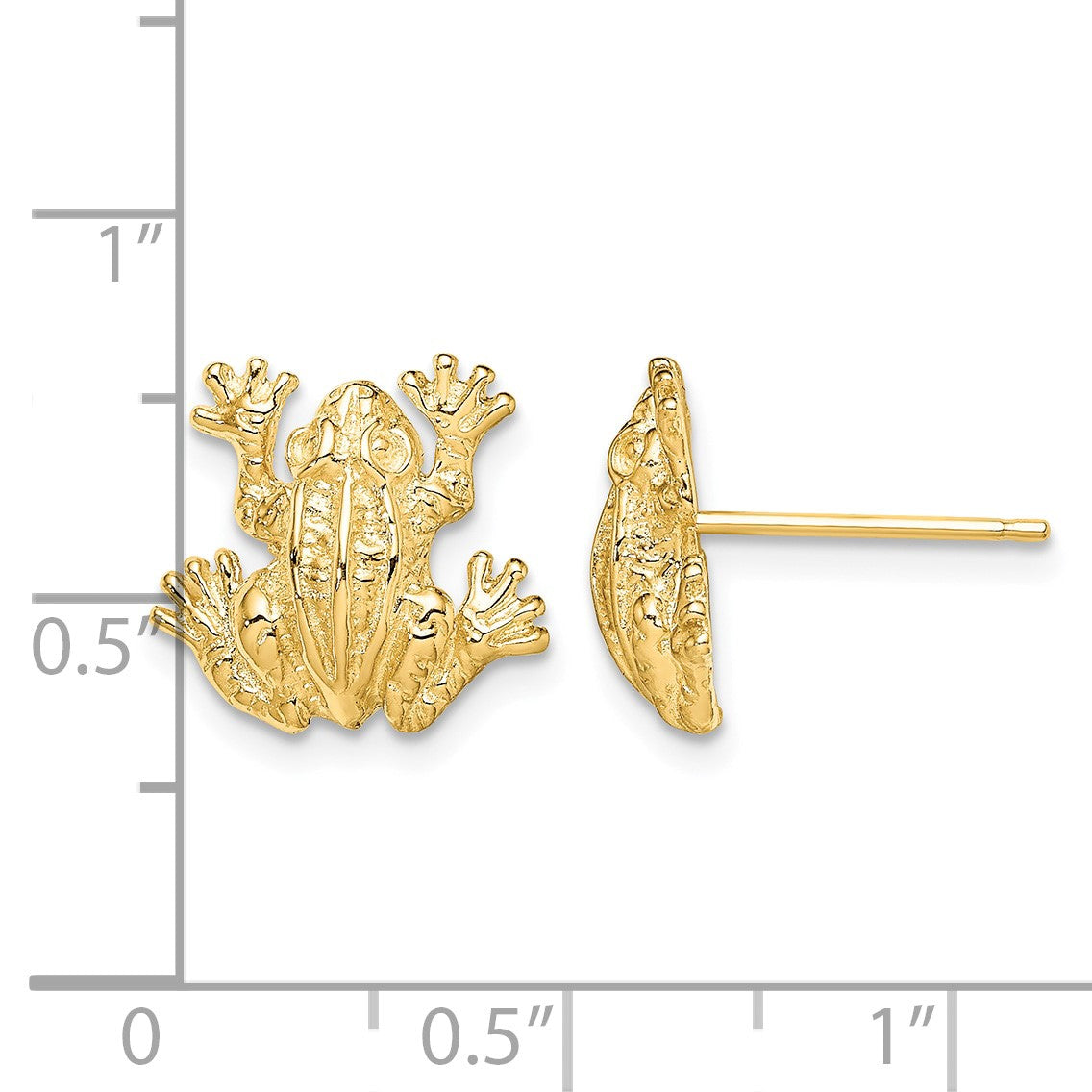 14K 2-D Leap Frog Post Earrings