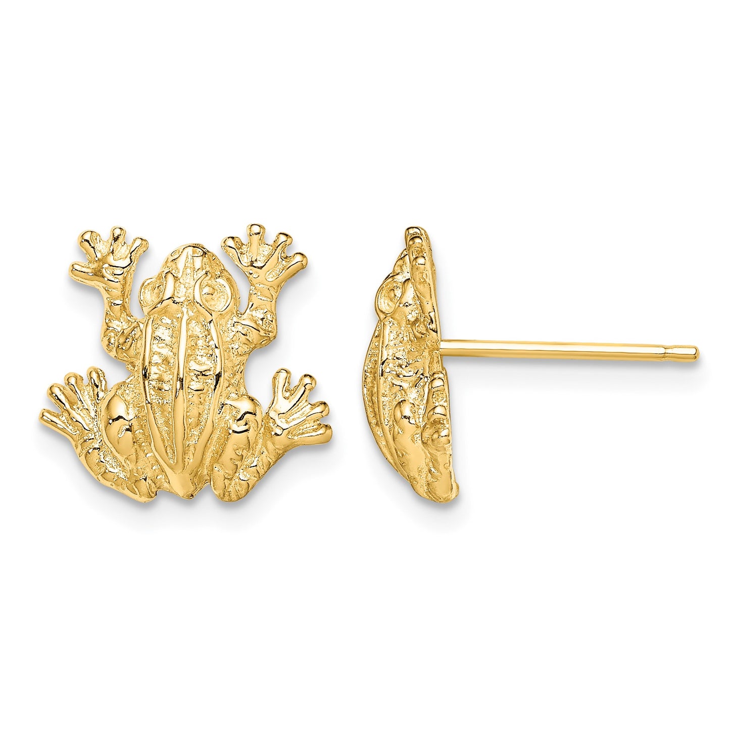 14K 2-D Leap Frog Post Earrings