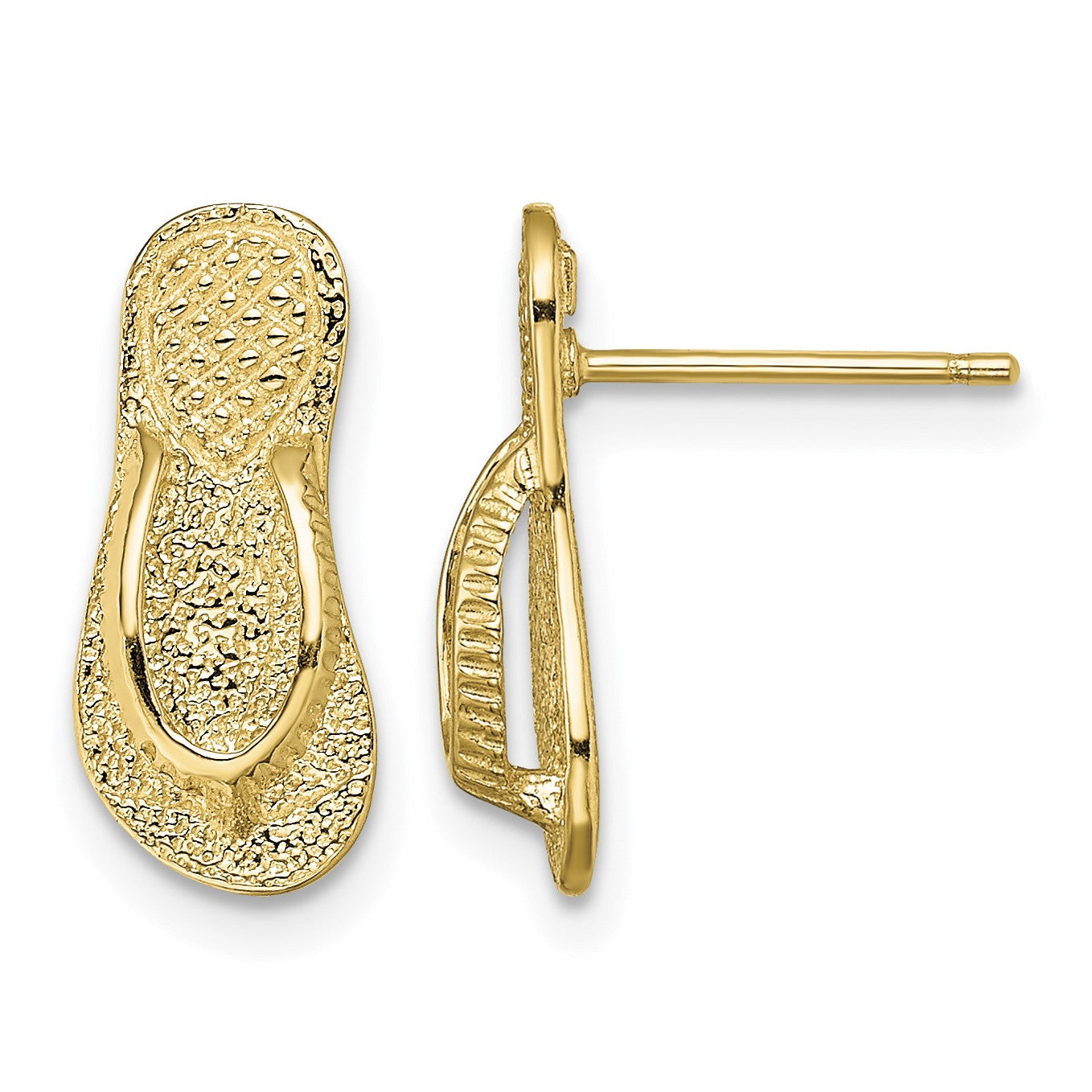 14K Large Flip-Flop Post Earrings