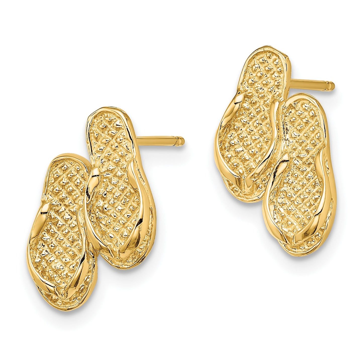 14K Pair of Flip-Flops Post Earrings