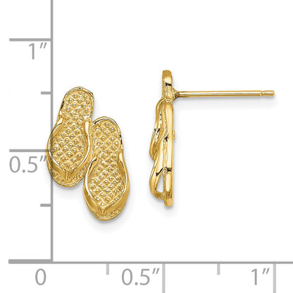 14K Pair of Flip-Flops Post Earrings