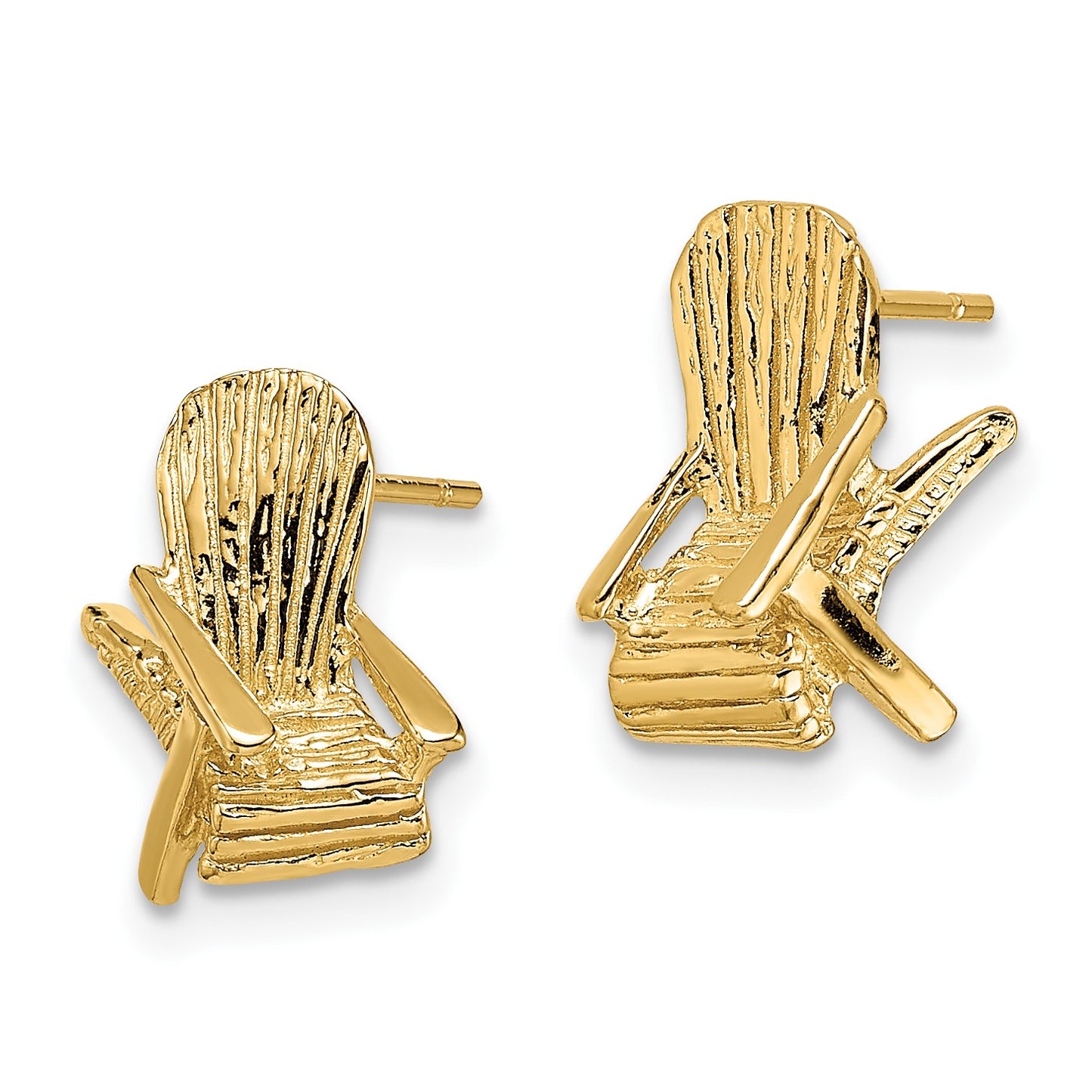 14K 2-D Beach Chair Post Earrings