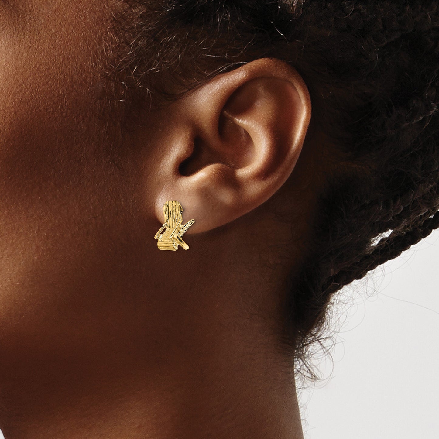 14K 2-D Beach Chair Post Earrings