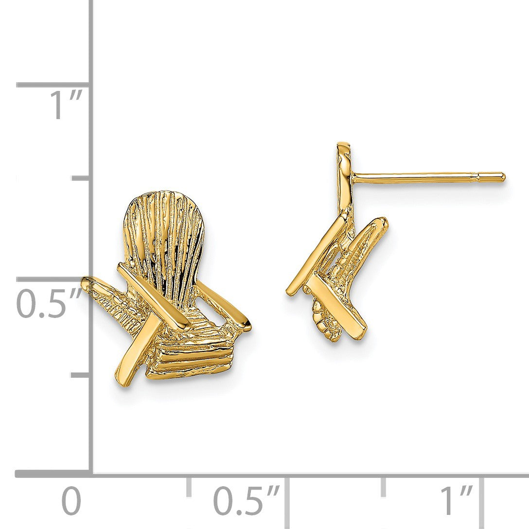 14K 2-D Beach Chair Post Earrings
