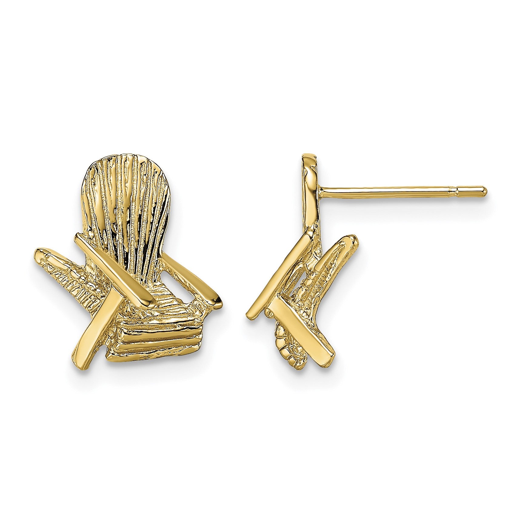 14K 2-D Beach Chair Post Earrings