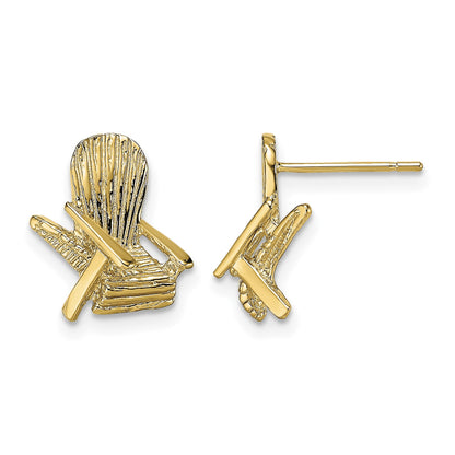 14K 2-D Beach Chair Post Earrings