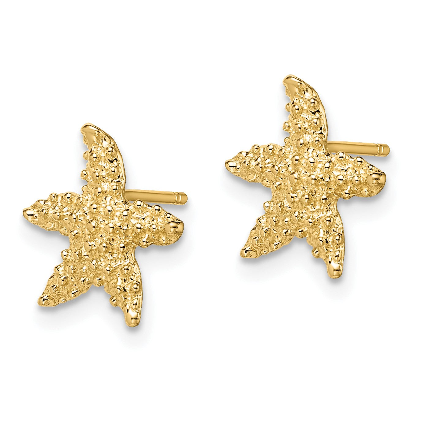 14K Textured Starfish Post Earrings