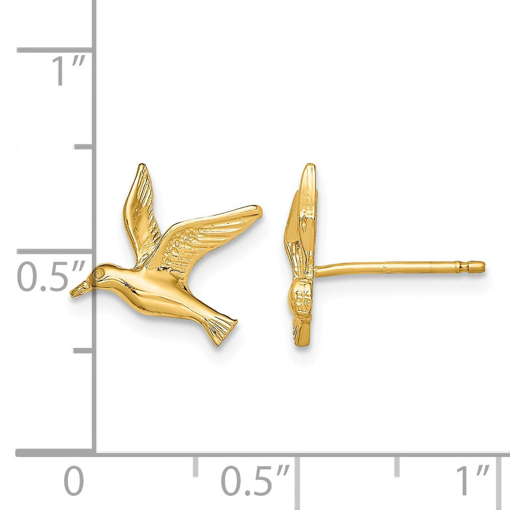 14K Polished Seagull Post Earrings