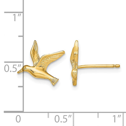 14K Polished Seagull Post Earrings