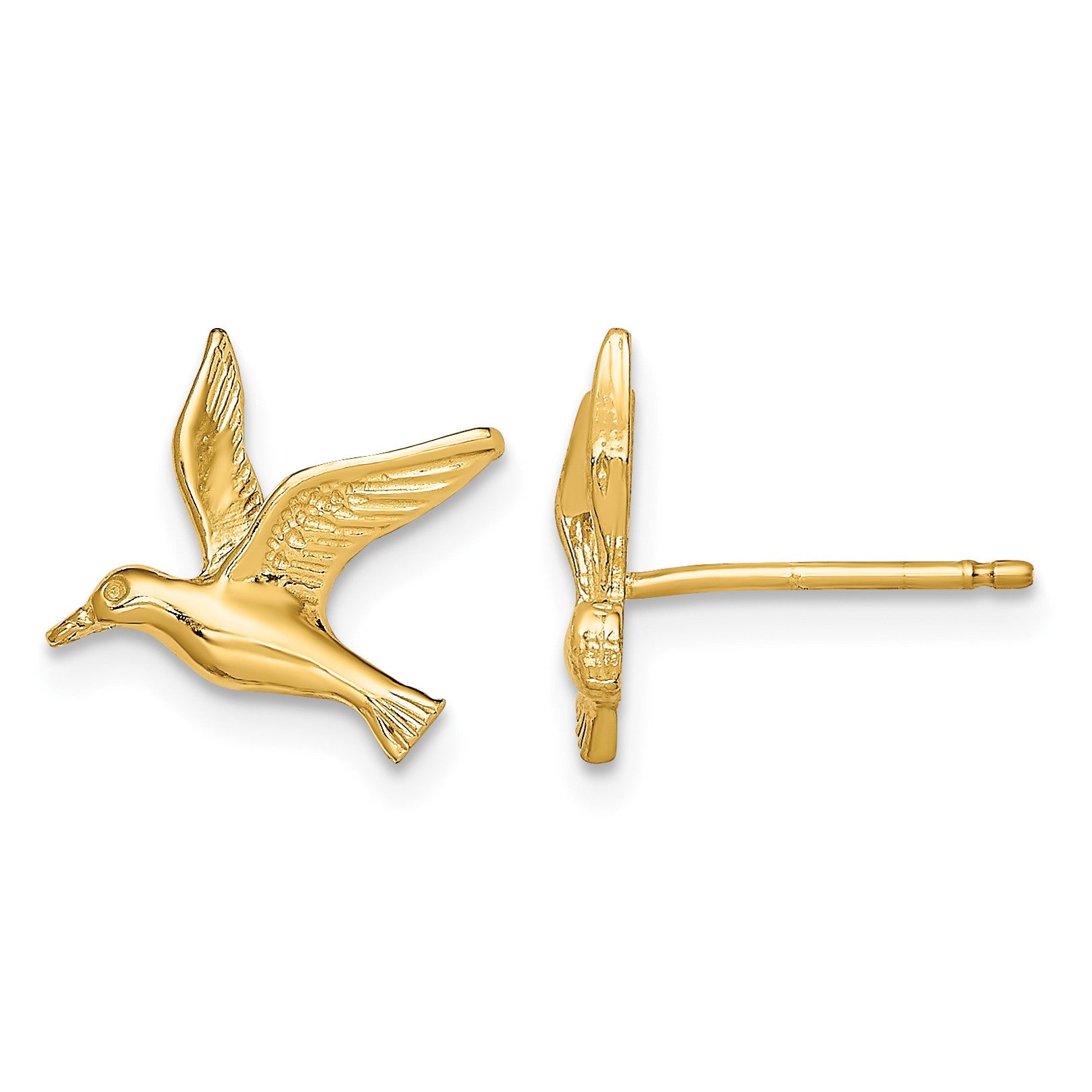 14K Polished Seagull Post Earrings